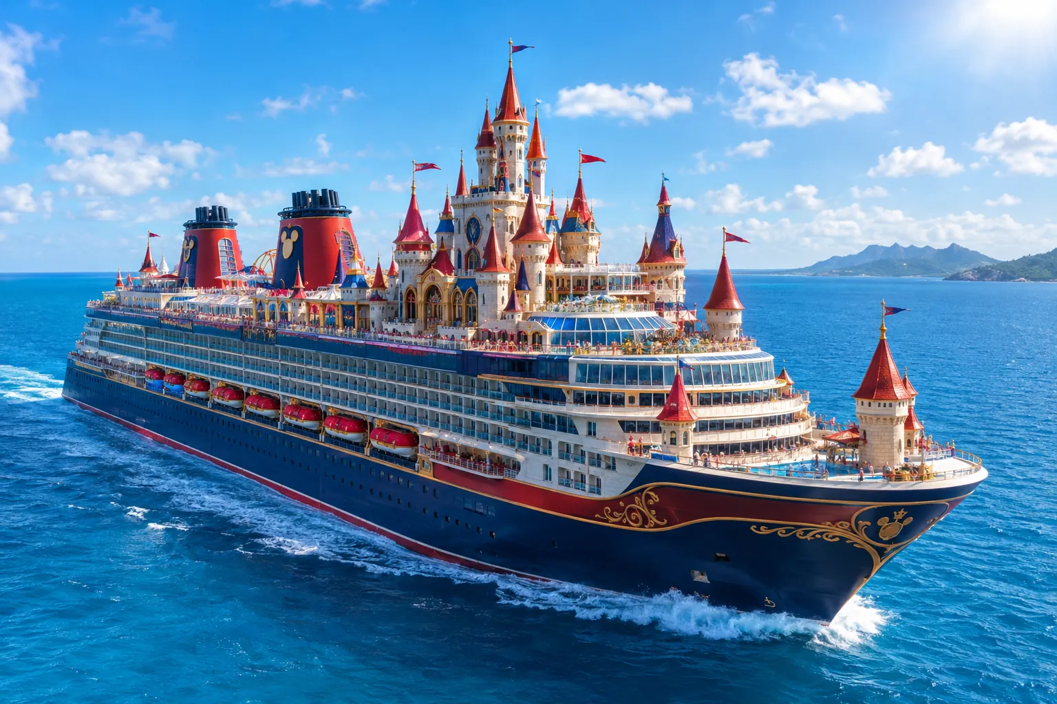 Disney Cruise ship on the ocean